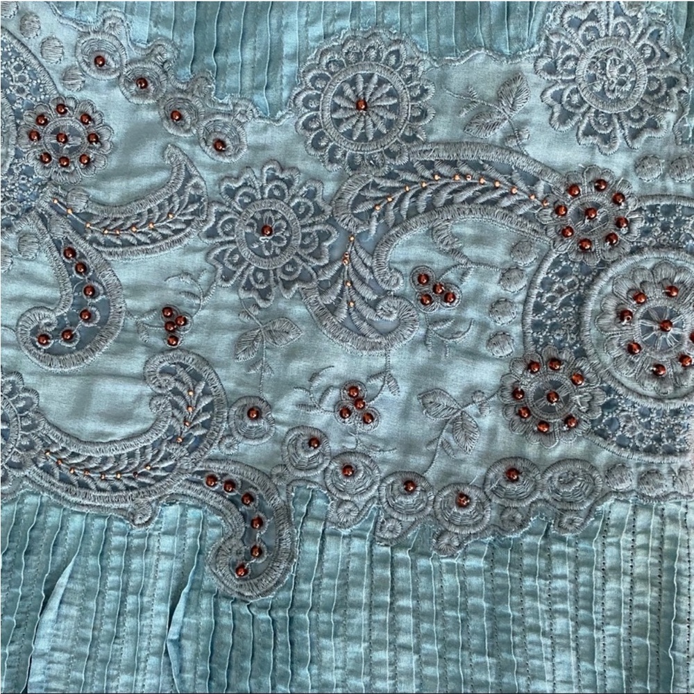 Anthropologie NWT Odille Blue Chalet Beaded Dress size 12 - Picture 10 of 12